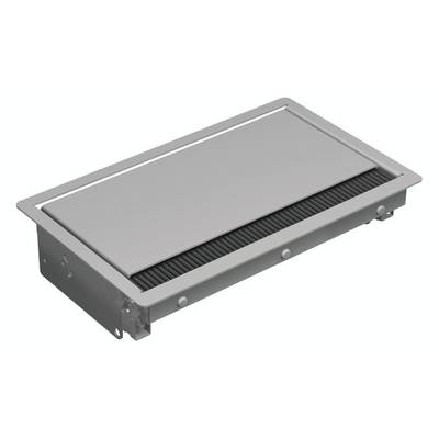Rechteckiger Belüftungsgittereinsatz aus Metall mit einem integrierten schwarzen Filter, häufig zur Luftzirkulation in Gebäuden verwendet.