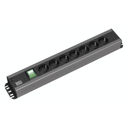 Thumbnail - Bachmann 300.007 Steckdosenleiste mit Schalter Aluminium, Schwarz Schutzkontakt