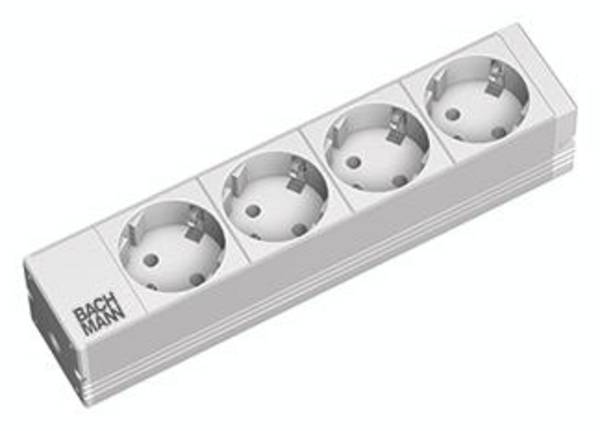 Bachmann 333.0122 10 Zoll Netzwerkschrank-Steckdosenleiste  Aluminium Profil  Aluminium