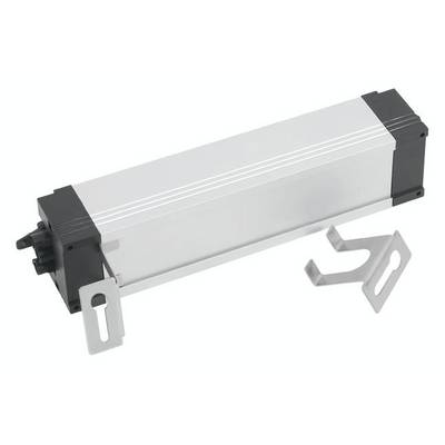 Rechteckiger Aluminiumantrieb mit zwei Halterungen, geeignet für mechanische Anwendungen.