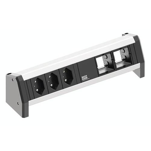 Bachmann 902.009 Steckdosenleiste ohne Schalter Schwarz, Aluminium CH-Stecker