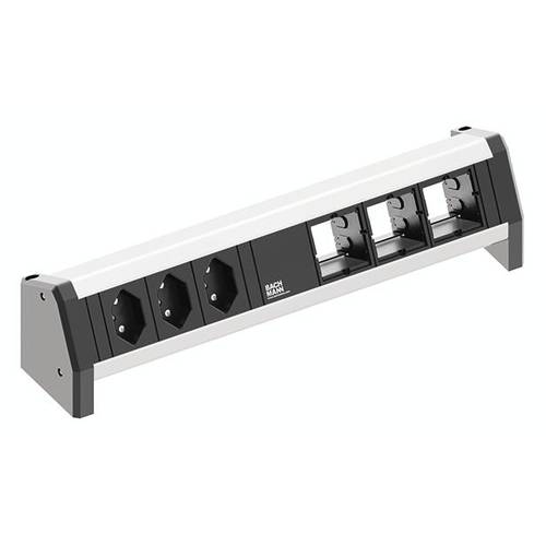 Bachmann 902.010 Steckdosenleiste ohne Schalter Schwarz, Aluminium CH-Stecker