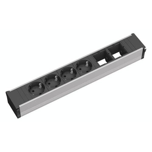 Thumbnail - Bachmann 912.007 Steckdosenleiste ohne Schalter Aluminium, Schwarz Schutzkontakt