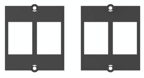 BACHMANN Custom Modul Rahmen für 2x Keystone, mit Metallhalterung, schwarz
