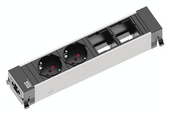 Bachmann 909.029 Steckdosenleiste  Aluminium, Schwarz Schutzkontakt 1 St.