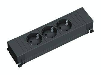 Bachmann 317.117 Steckdosenleiste ohne Schalter Schwarz Schutzkontakt