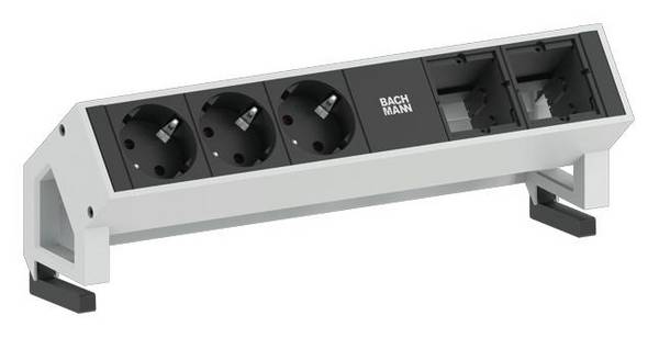 BACHMANN DESK2 3x Schutzkontakt 2x ABD GST18, weiß
