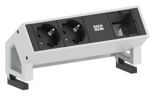 BACHMANN DESK2 2x Schutzkontakt 1x ABD GST18, weiß