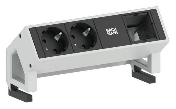 BACHMANN DESK2 2x Schutzkontakt 1x ABD GST18, weiß
