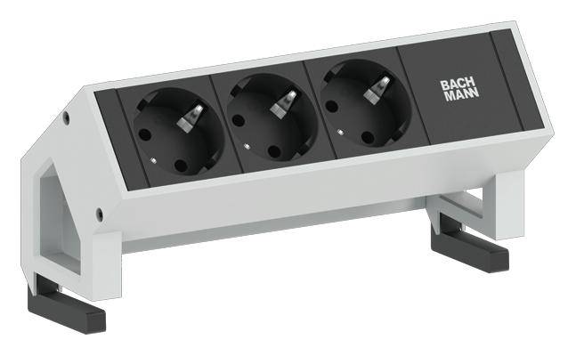 BACHMANN DESK2 3x Schutzkontakt GST18, weiß