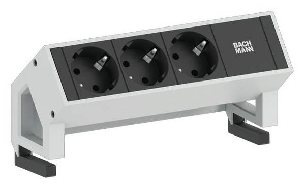 BACHMANN DESK2 3x Schutzkontakt GST18, weiß