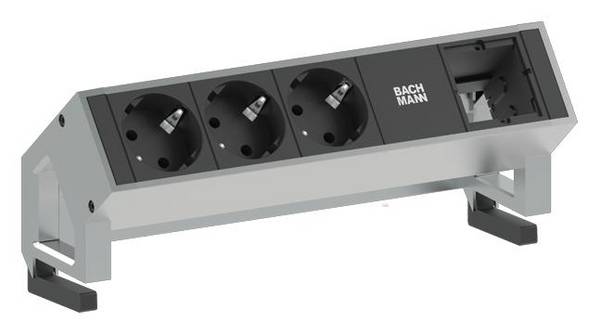 BACHMANN DESK2 3x Schutzkontakt 1x ABD GST18 Inox