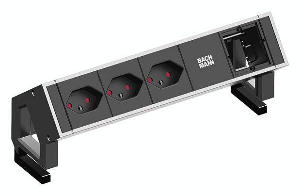 Bachmann 902.408 Steckdosenleiste ohne Schalter Aluminium CH-Stecker