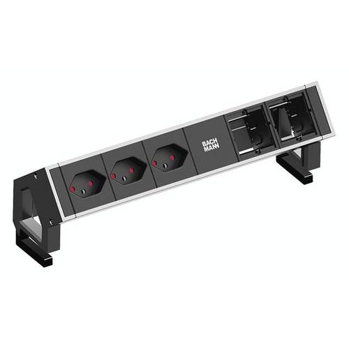 Bachmann 902.409 Steckdosenleiste ohne Schalter Aluminium CH-Stecker