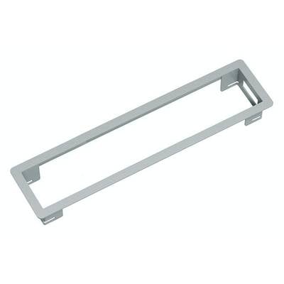 Rechteckiger, silberner Rahmen aus Metall, perspektivisch dargestellt.