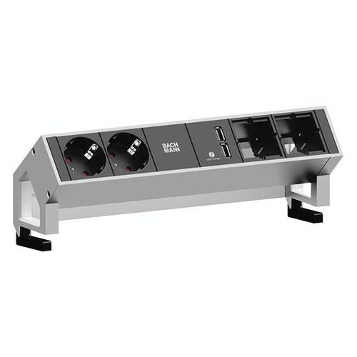 BACHMANN DESK2 2x Schutzkontakt 2x ABD 1x USB Charger GST18, weiß