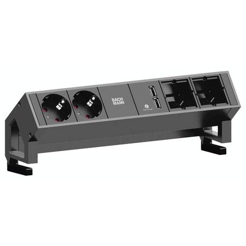 BACHMANN DESK2 2x Schutzkontakt 1x USB-Charger 2x ABD, GST18 Inox