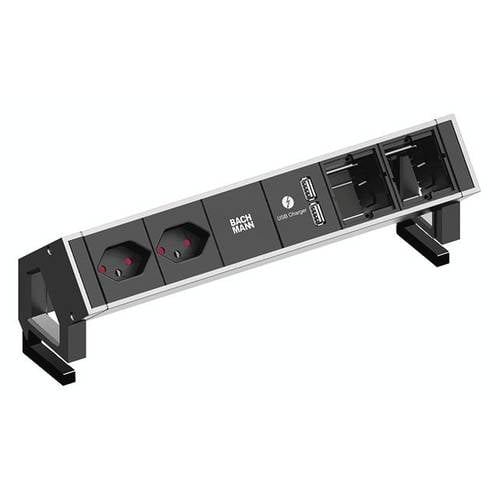 Bachmann 902.430 Steckdosenleiste ohne Schalter Edelstahl Schutzkontakt