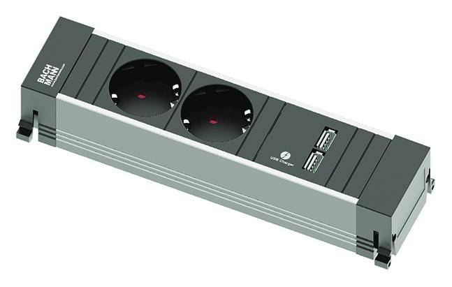 BACHMANN POWER FRAME Small 2x Schutzkontakt 1x USBCharger