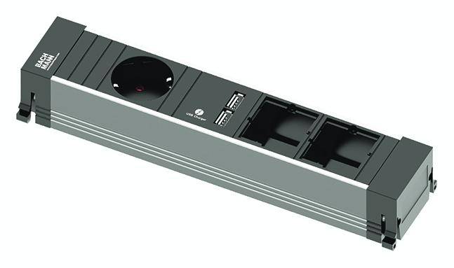 BACHMANN POWER FRAME Medium 1x Schutzkontakt 1x USB Charger 2x ABD-1