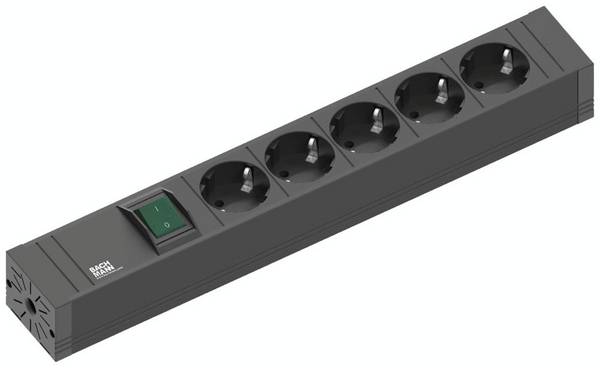Bachmann 420.0013 Steckdosenleiste mit Schalter  Schwarz Schutzkontakt 1 St.