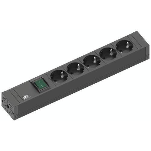 Bachmann 420.0013 Steckdosenleiste mit Schalter Schwarz Schutzkontakt 1 St.