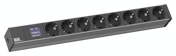Bachmann 800.2054 19 Zoll Netzwerkschrank-Steckdosenleiste 1 HE Schutzkontaktsteckdose Festeinbau Schwarz