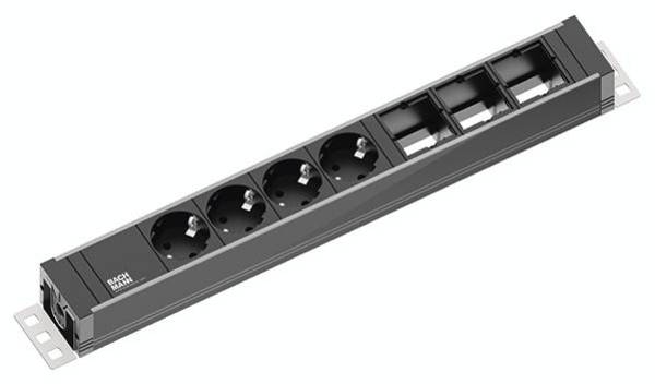 Bachmann 922.0071 Steckdosenleiste  Aluminium, Schwarz Schutzkontakt 1 St.