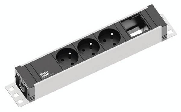 Bachmann 922.0231 Steckdosenleiste  Aluminium, Schwarz Schutzkontakt 1 St.
