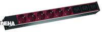 Bachmann 800.2333 19 Zoll Netzwerkschrank-Steckdosenleiste 1 HE Schutzkontaktsteckdose Festeinbau Grau, Schwarz, Rot