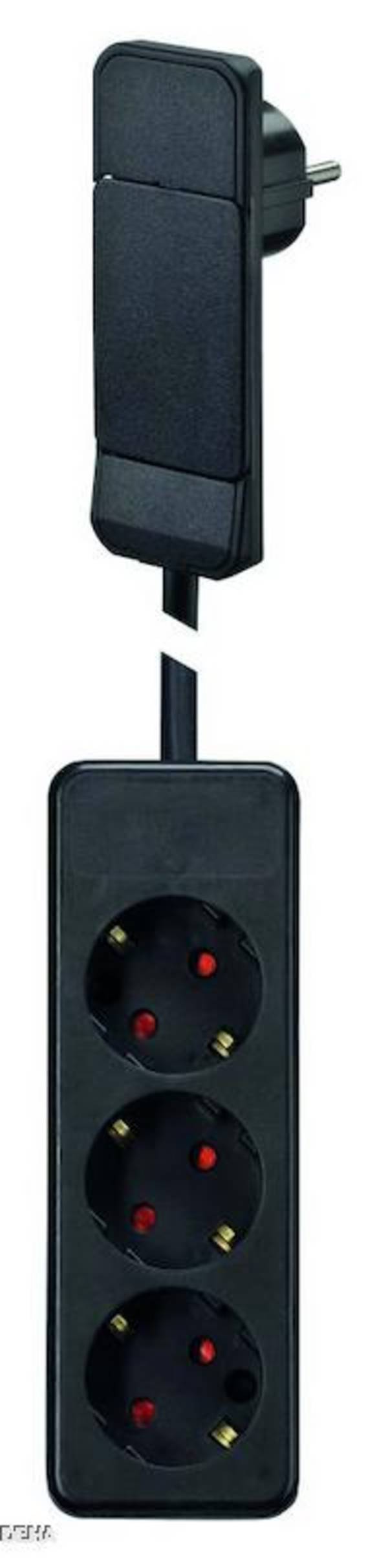 BACHMANN SmartPlug Flachstecker, mit 3x Schutzkontakt Steckdosenleiste, schwarz, 1,6 m