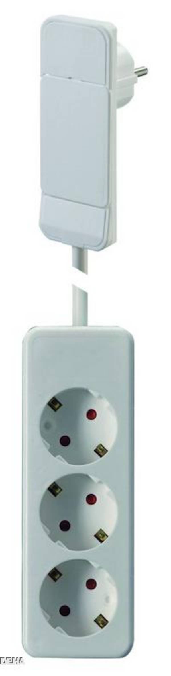BACHMANN SmartPlug Flachstecker, mit 3x Schutzkontakt Steckdosenleiste, weiß, 1,6 m