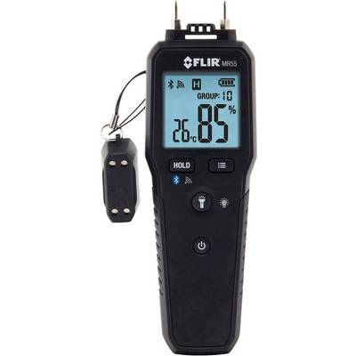 Ein digitales Feuchtigkeitsmessgerät zeigt '26°C' und '85%' auf dem Display an. Oben befinden sich zwei Metallsonden.