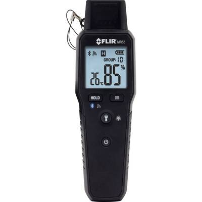'Digitales Feuchtigkeitsmessgerät mit Temperaturanzeige: 26°C, Luftfeuchtigkeit 85%. Bluetooth und Halten-Taste sichtbar.'