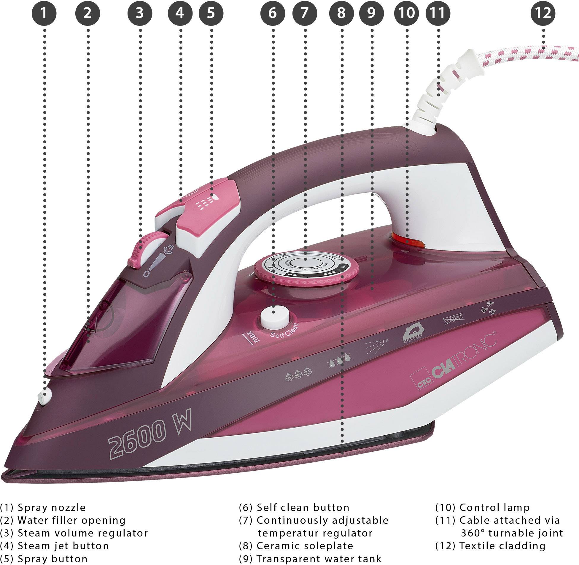 CLATRONIC DB 3705 Dampfbügeleisen-4