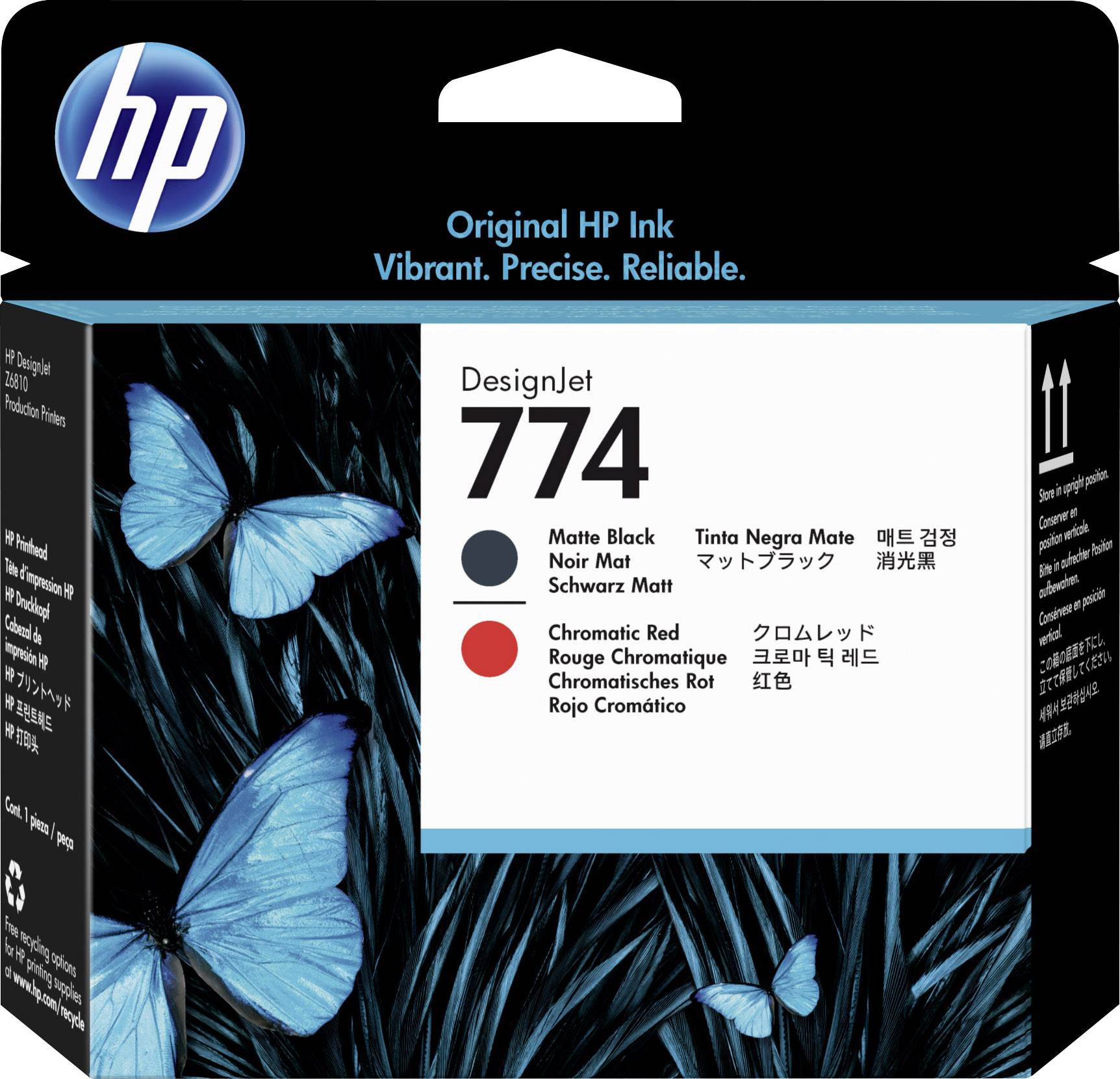HP Druckkopf 774 Original Matt Schwarz, Rot P2V97A-0