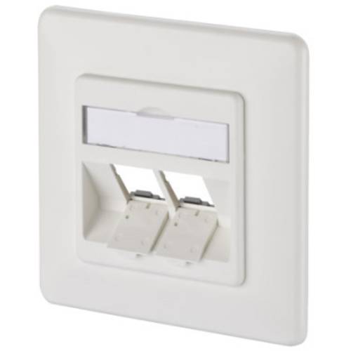 Thumbnail - Metz Connect 130B20D21002KE Netzwerkdose Unterputz Einsatz mit Zentralplatte und Rahmen Unbestückt 2 Port Reinweiß (RAL ...