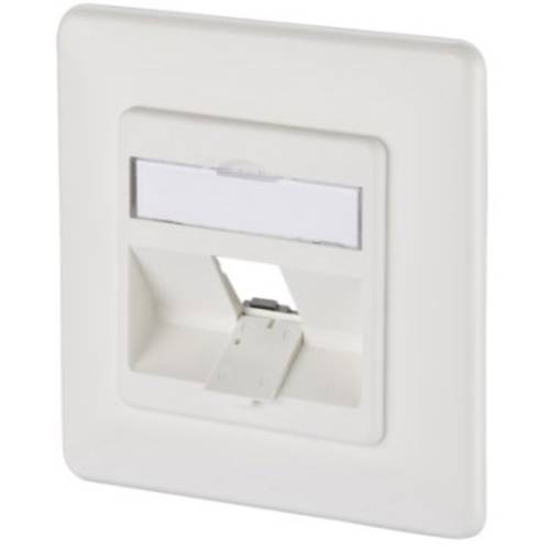 Metz Connect 130B20D11002KE Netzwerkdose Unterputz Einsatz mit Zentralplatte und Rahmen Unbestückt 1 Port Reinweiß (RAL ...