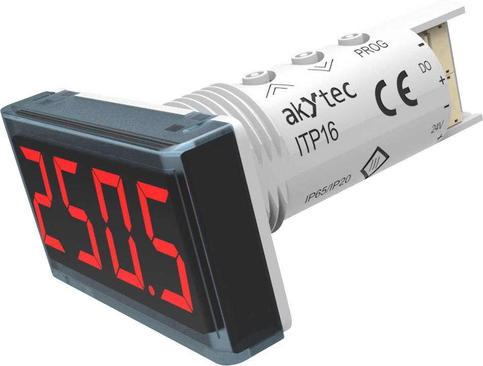 AKYTEC Digitales Einbaumessgerät akYtec ITP16 Temperaturanzeige ITP16 (rot)