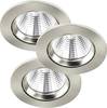 Nordlux 47580132 Freemont LED-Einbauleuchte 3er Set LED LED fest eingebaut 16.5 W Edelstahl