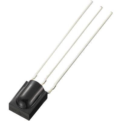 Ein schwarzer, rechteckiger elektronischer Sensor mit drei langen, weißen Drähten, die von einer Seite abgehen.