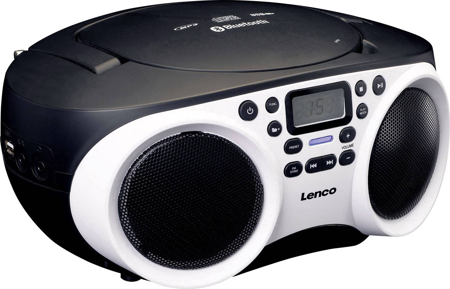 Lenco SCD-501 CD-Radio UKW AUX, Bluetooth®, CD, USB Weiß, Schwarz-1