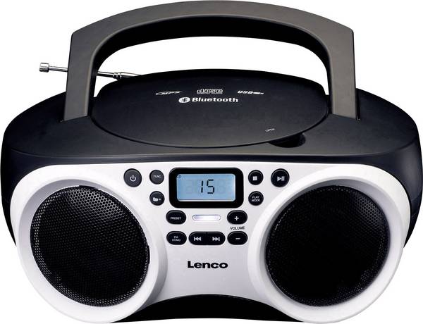 Lenco SCD-501 CD-Radio UKW AUX, Bluetooth®, CD, USB   Weiß, Schwarz