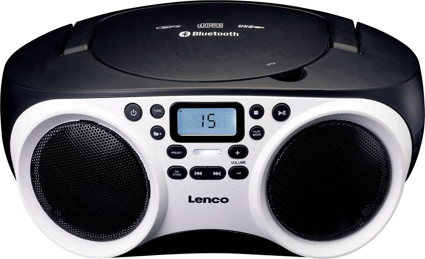 Lenco SCD-501 CD-Radio UKW AUX, Bluetooth®, CD, USB Weiß, Schwarz-2
