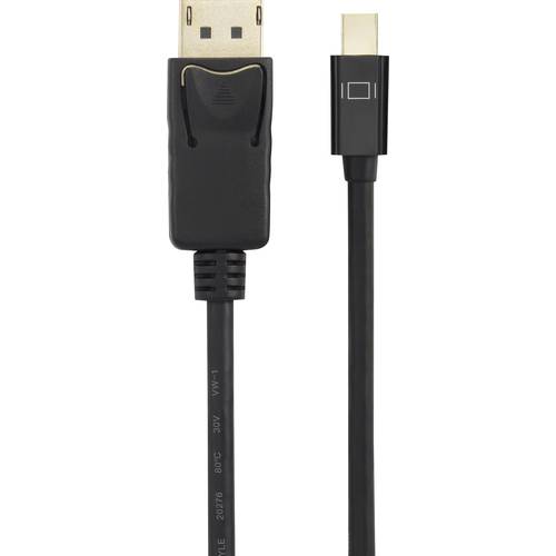Thumbnail - Renkforce Mini-DisplayPort / DisplayPort Adapterkabel Mini DisplayPort Stecker, DisplayPort Stecker 2.00 m Schwarz RF-45...