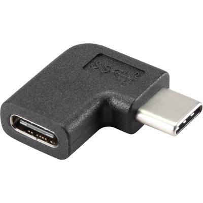 Renkforce USB 3.2 Gen 2 (USB 3.1 Gen 2) Adapter [1x USB-C™ Stecker - 1x USB-C™ Buchse]  90° nach rechts gewinkelt
