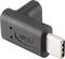 Schwarzer USB-C-Adapter, abgewinkelt, mit USB-Logo.