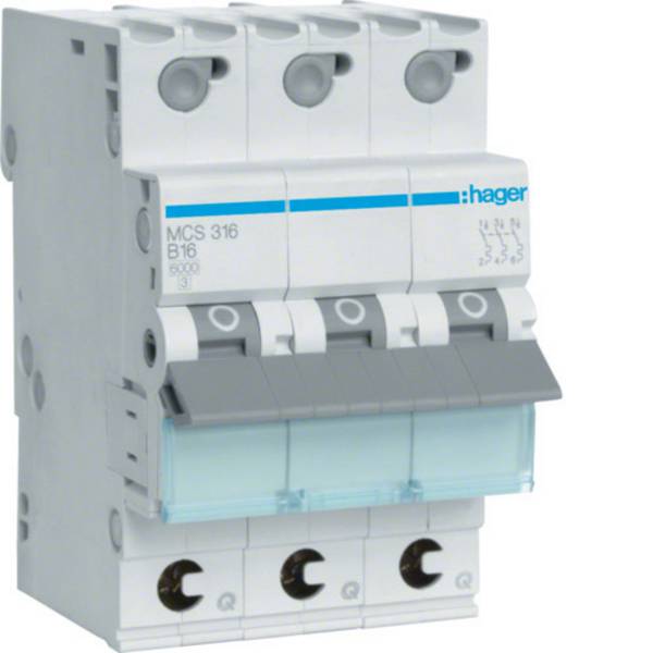 Hager MCS316 MCS316 Leitungsschutzschalter 3phasig    16 A  230 V, 400 V