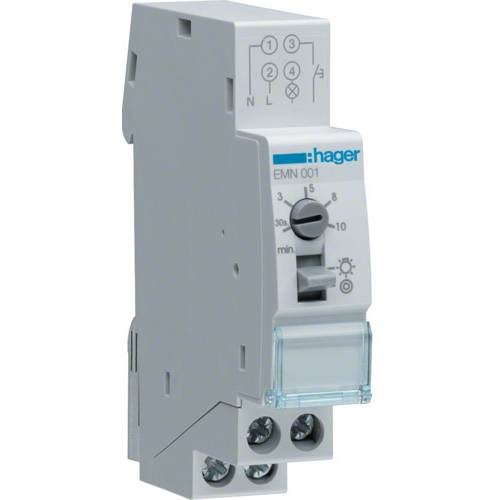 Hager EMN001 Treppenlichtzeitschalter Hutschiene 230 V