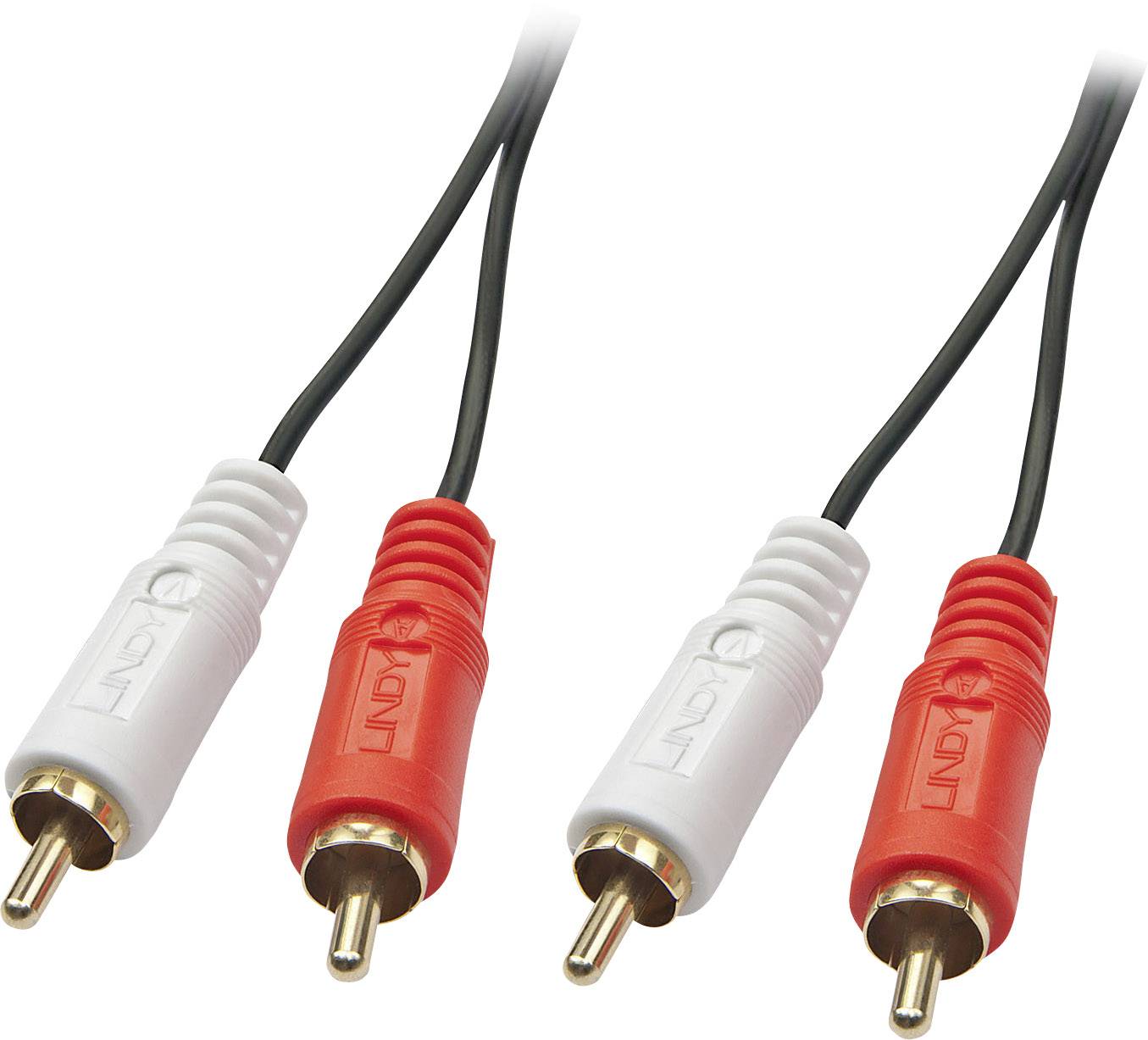 LINDY Premium - Video- / Audiokabel - RCA x 2 (M) bis RCA x 2 (M) - 1,0m - Schwarz - geformt (35660)